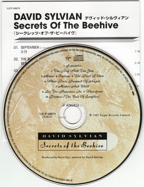cd & lyric sheet, Sylvian, David - Secrets Of The Beehive +1